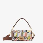 Baguette Canvas Bag With Multicolor FF Embroidery